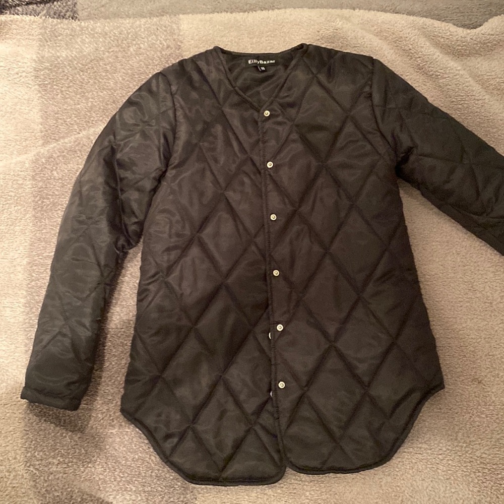 Black quilted jacket size XS
